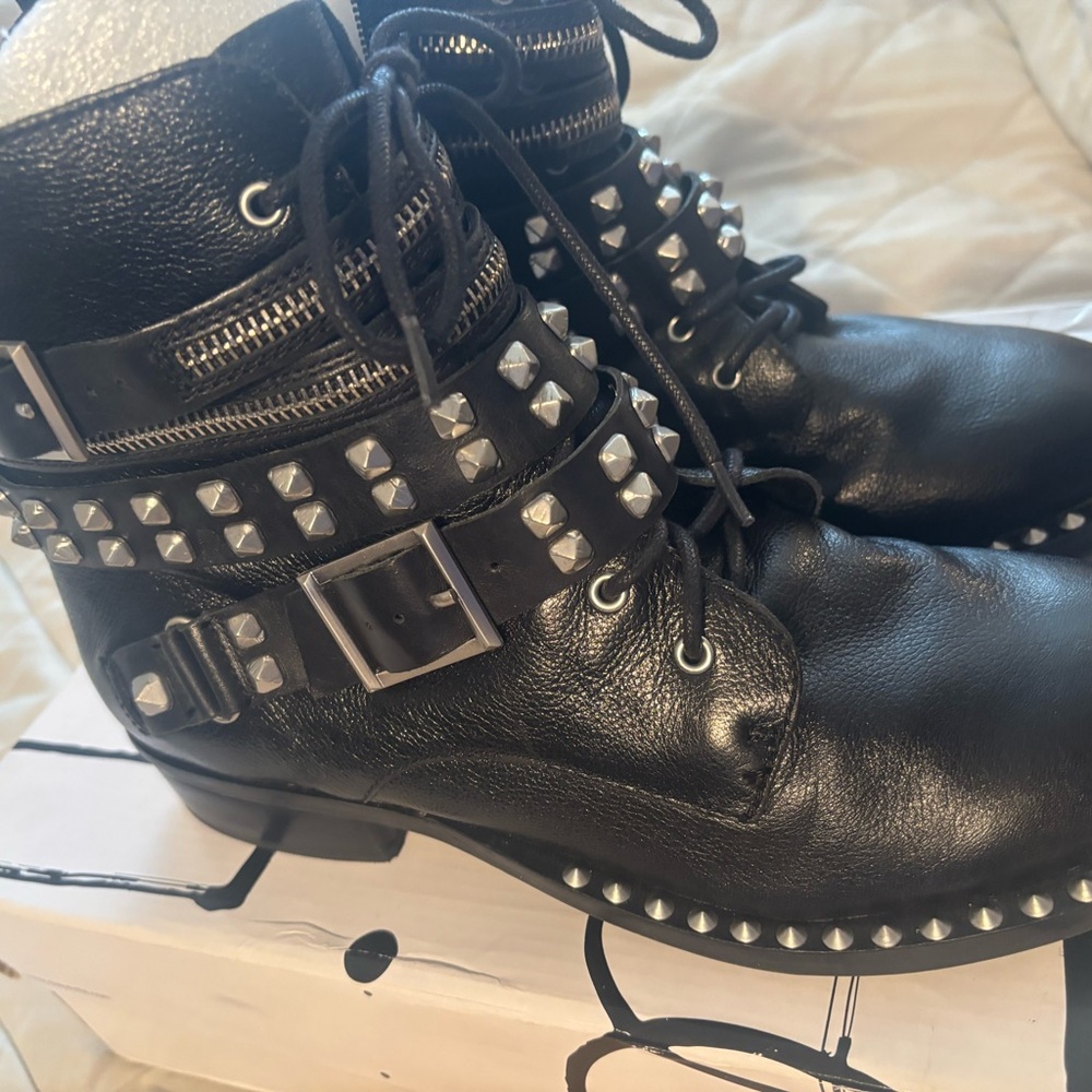 Dolce Vita Stirling Black Studded Boots - Picture 3 of 6